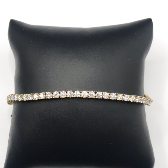 Gold over 925 sterling silver 6.00CT MOISSANITE Tennis Bracelet size 7”